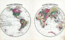 Western Hemisphere, Eastern Hemisphere, Wisconsin State Atlas 1881